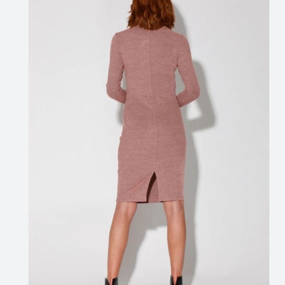 Walter Baker Tenley cut out twist front Knit Sweater Dress Blush & Grey Sz L - Picture 2 of 13